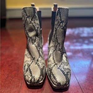 Snake skin booties